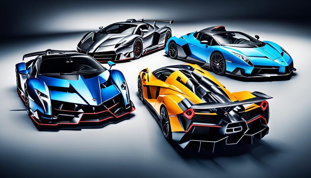 Lamborghini Veneno Roadster, Pagani Zonda HP Barchetta, Bugatti Centodieci