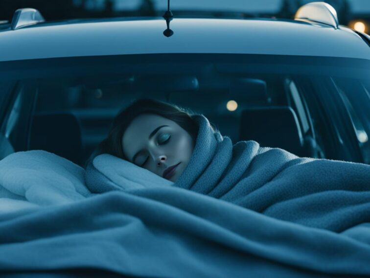 czy można spać w samochodzie