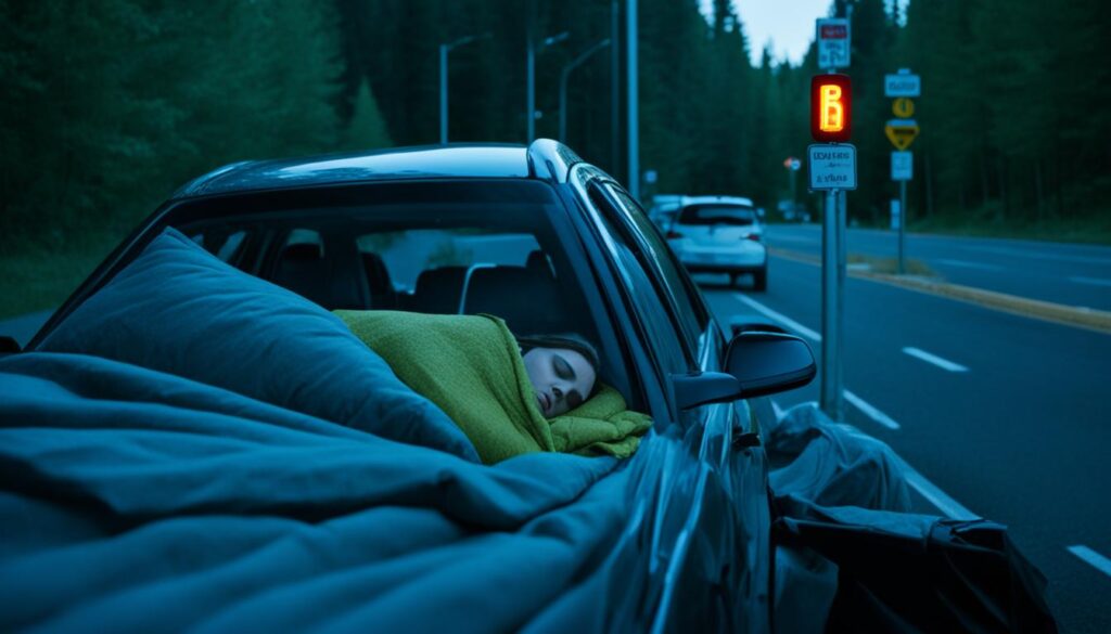 zasady spania w samochodzie